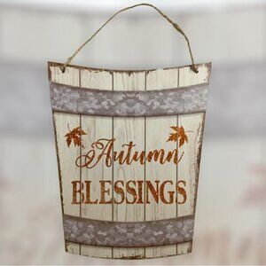 Autumn Wall Hanging Decor Thanksgiving Farmhouse Vintage Style Bucket Shape